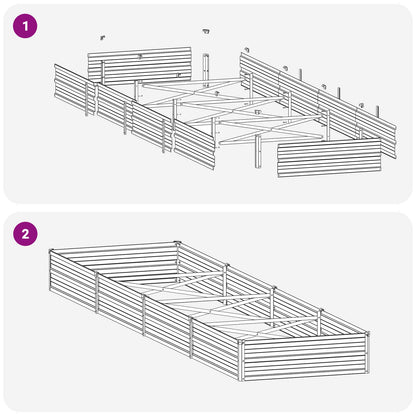 Garden Bed Anthracite Steel 320x80x24cm