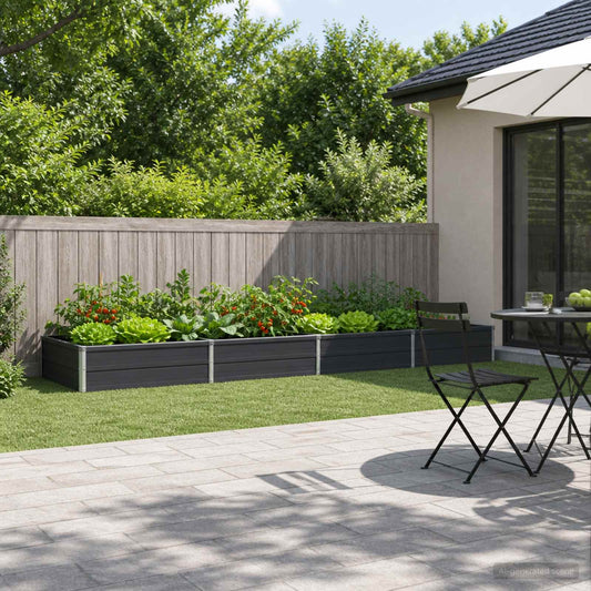 Garden Bed Anthracite Steel 320x80x24cm