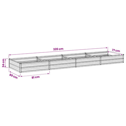 Garden Bed Anthracite Steel 320x80x24cm
