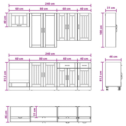 Kitchen Cabinet Set 8 Piece White | HomeAndLiving - 8