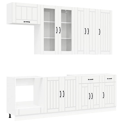White Kitchen Cabinet Set 8 Piece Engineered Wood | HomeAndL - 2