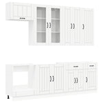 White Kitchen Cabinet Set 8 Piece Engineered Wood | HomeAndL