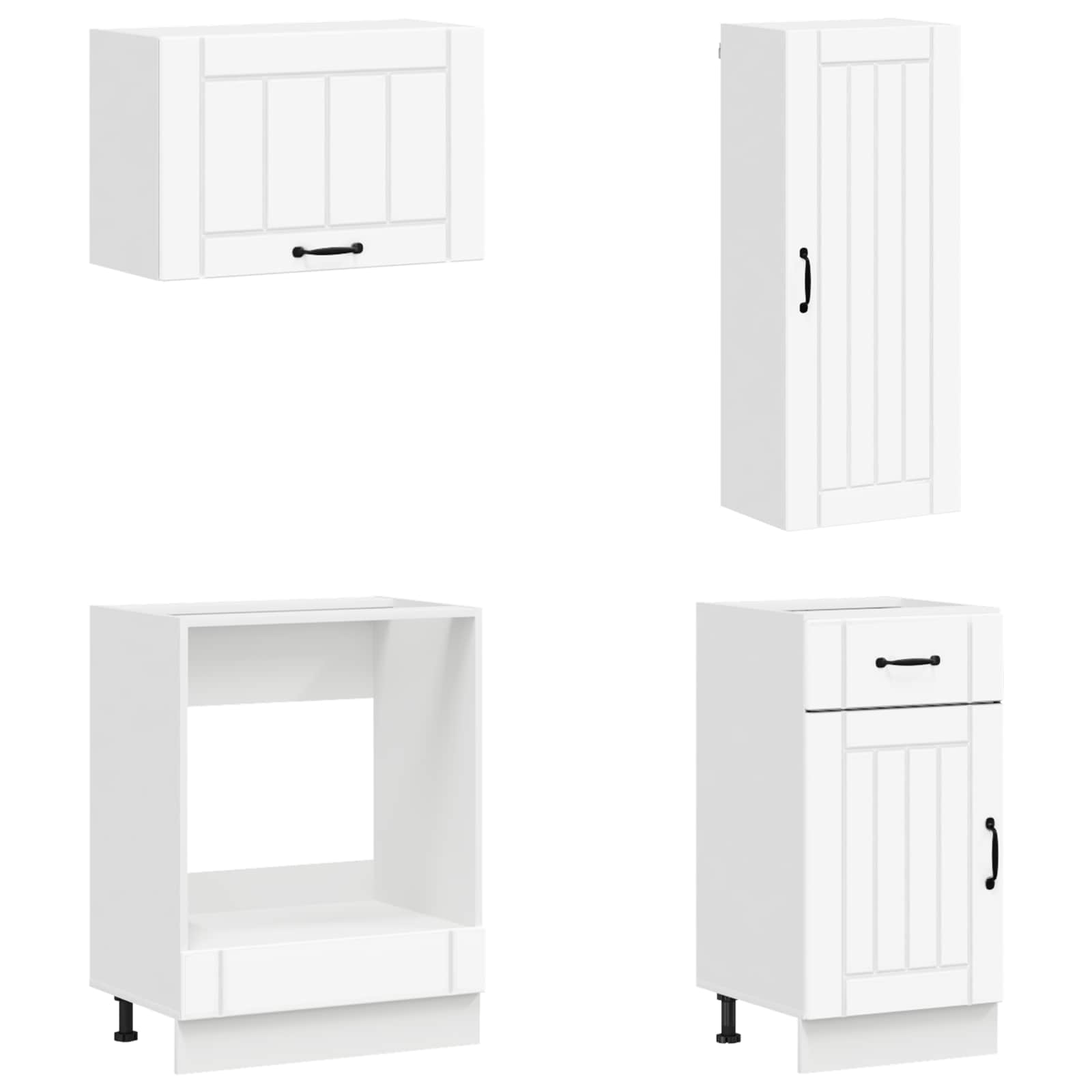 White Kitchen Cabinet Set 8 Piece Engineered Wood | HomeAndL - 4