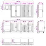 White Kitchen Cabinet Set 8 Piece Engineered Wood | HomeAndL