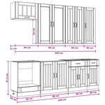 White Kitchen Cabinet Set 8 Piece Engineered Wood | HomeAndL