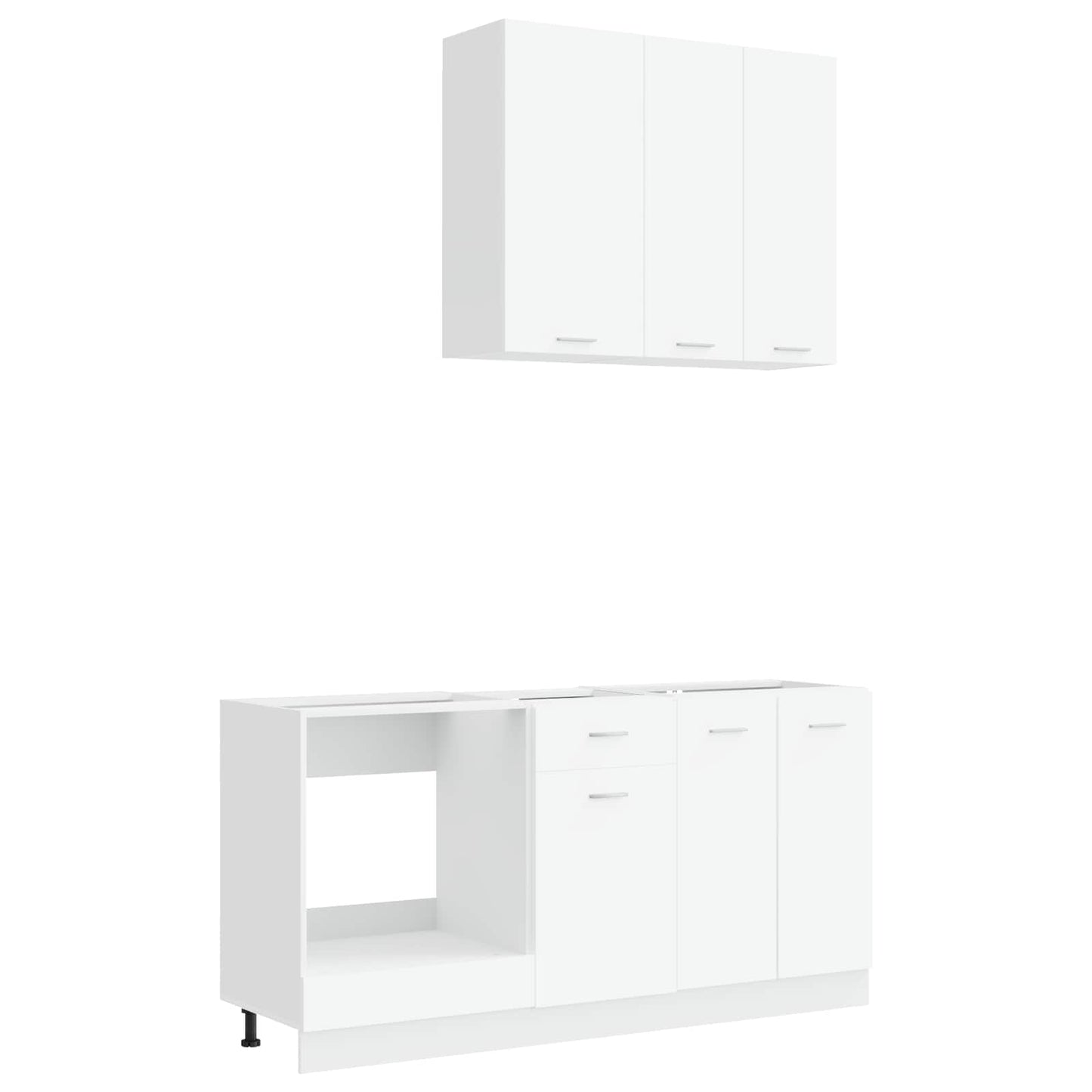 White Kitchen Cabinet Set 5 Piece Engineered Wood | HomeAndL - 2