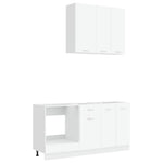 White Kitchen Cabinet Set 5 Piece Engineered Wood | HomeAndL