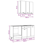 White Kitchen Cabinet Set 5 Piece Engineered Wood | HomeAndL