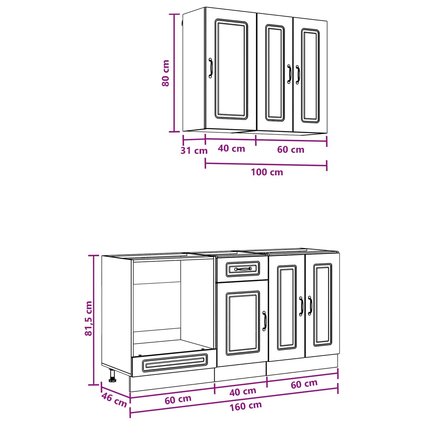 Black Kitchen Cabinet Set 5 Piece | HomeAndLiving - 8