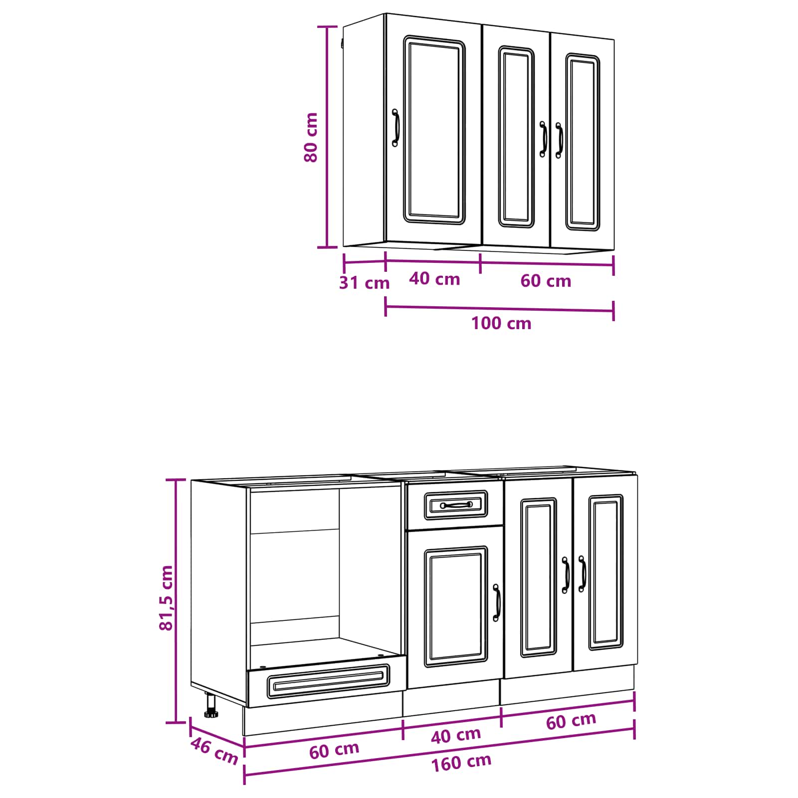 Black Kitchen Cabinet Set 5 Piece | HomeAndLiving - 8
