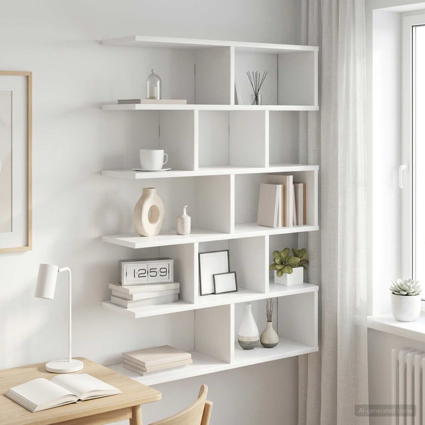 White Wall Shelf 12 Compartments 70x100cm | HomeAndLiving