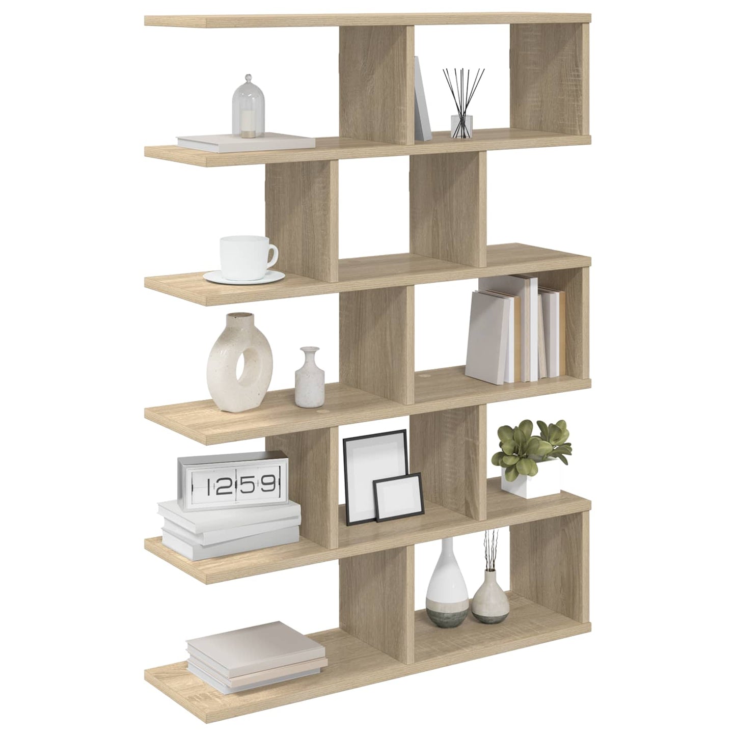 Wall Shelf 12 Compartments Sonoma Oak | HomeAndLiving - 3