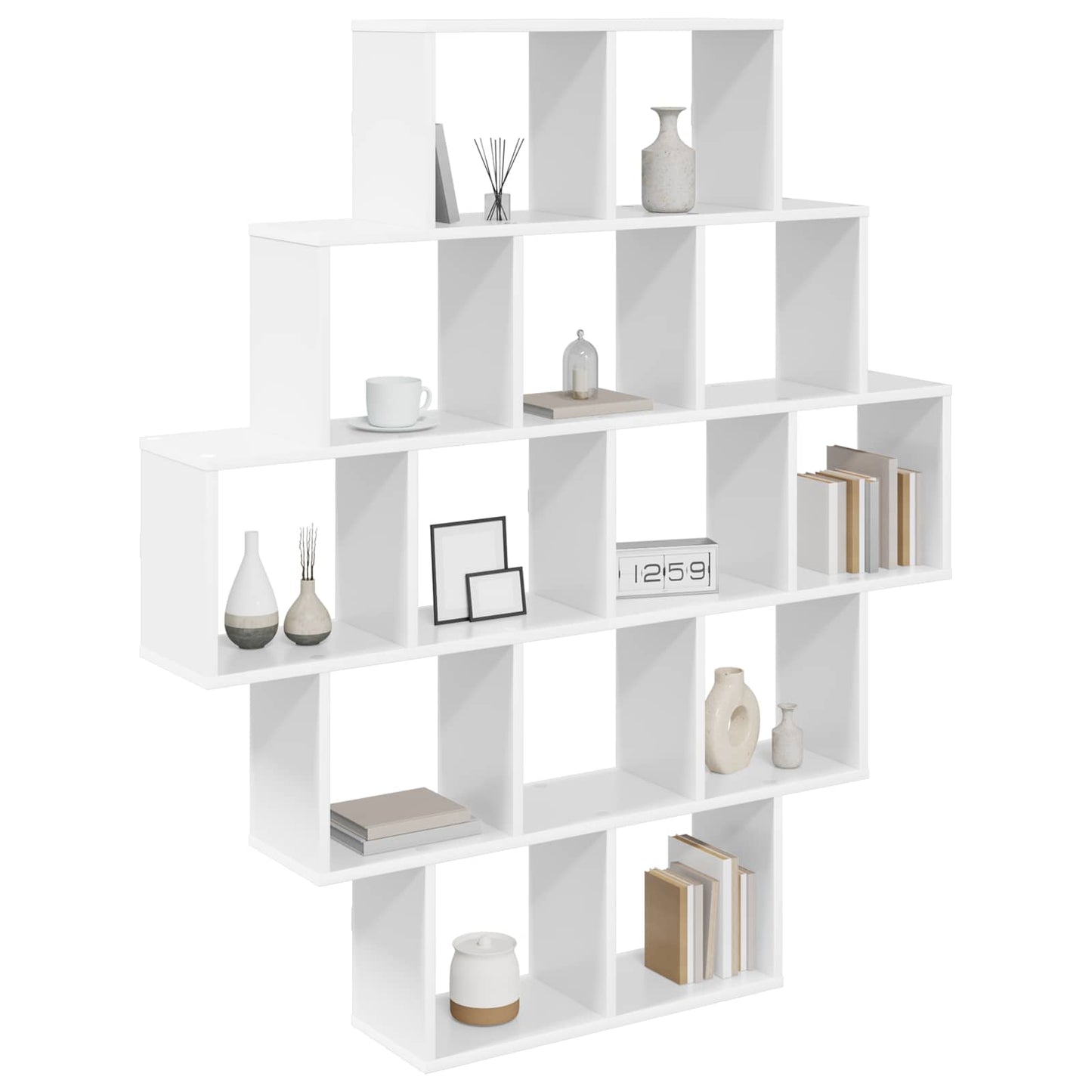 White Wall Shelf 14 Compartments 120cm | HomeAndLiving - 3