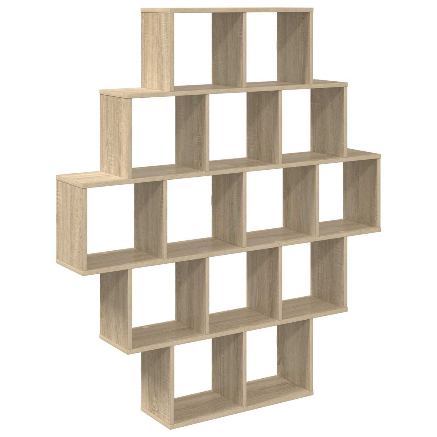 Wall Shelf 14 Compartments Sonoma Oak | HomeAndLiving - 2