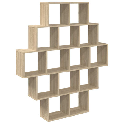 Wall Shelf 14 Compartments Sonoma Oak | HomeAndLiving - 2