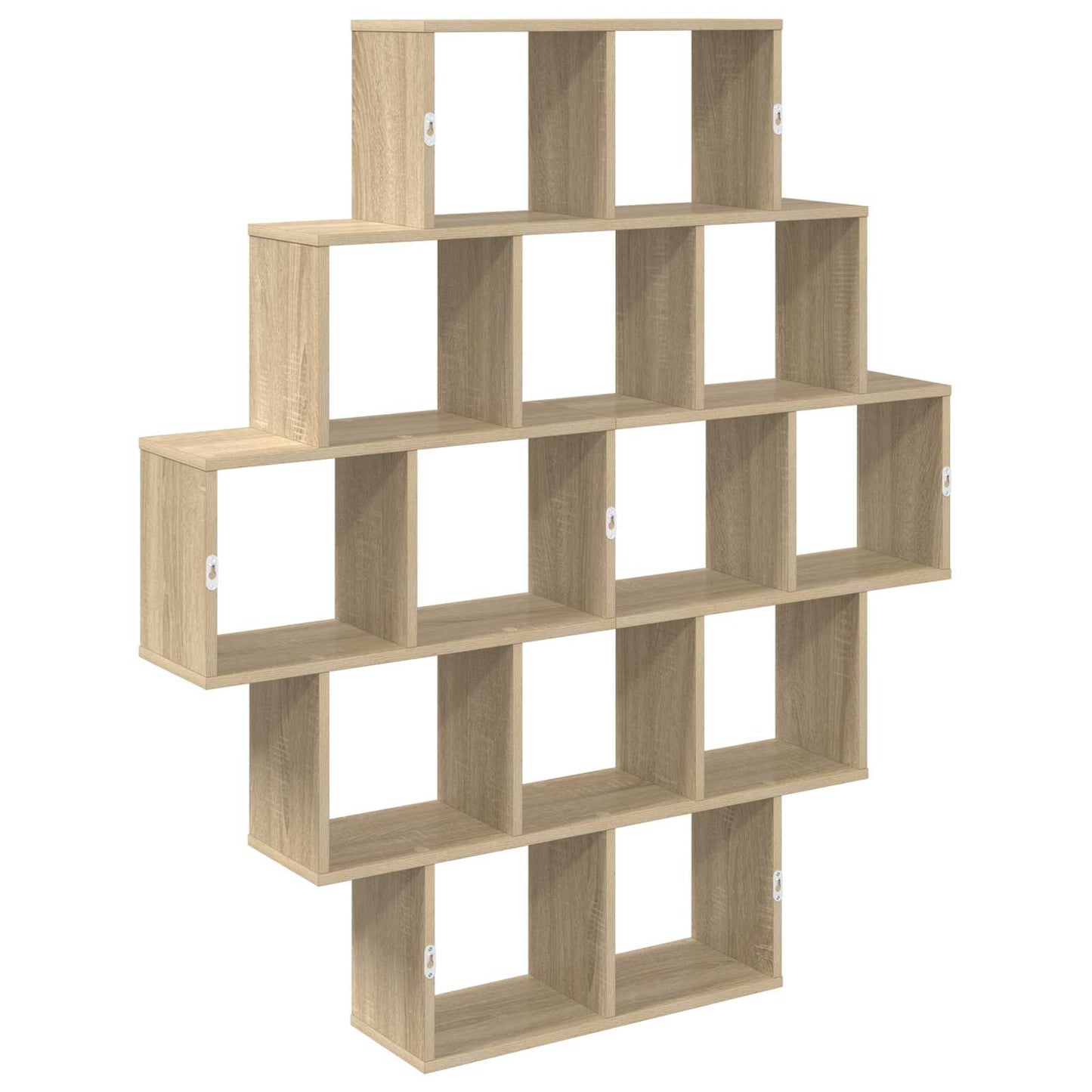 Wall Shelf 14 Compartments Sonoma Oak | HomeAndLiving - 6