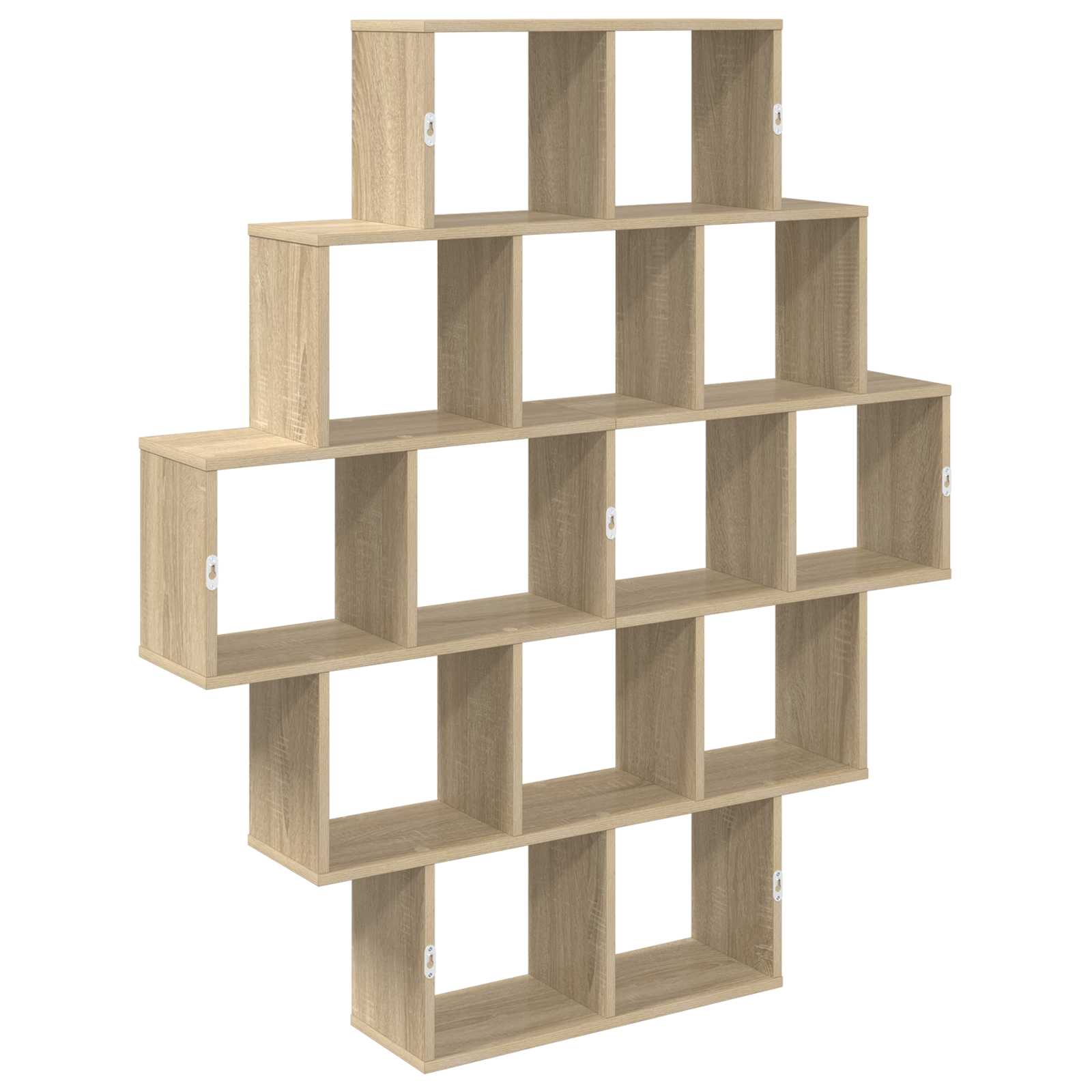Wall Shelf 14 Compartments Sonoma Oak | HomeAndLiving - 6