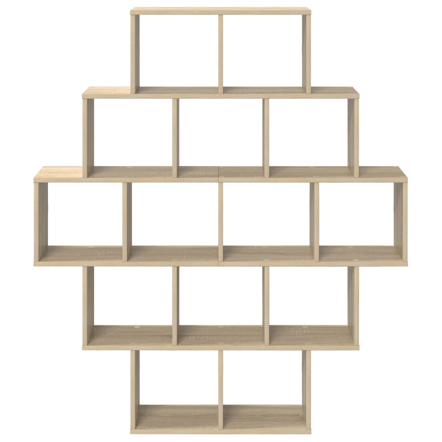 Wall Shelf 14 Compartments Sonoma Oak | HomeAndLiving - 4