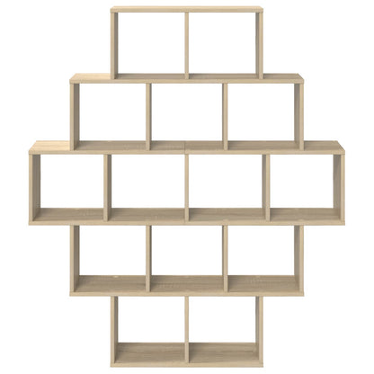 Wall Shelf 14 Compartments Sonoma Oak | HomeAndLiving - 4