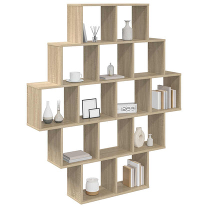 Wall Shelf 14 Compartments Sonoma Oak | HomeAndLiving - 3