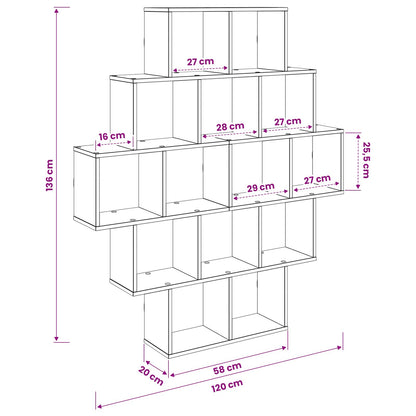 Wall Shelf 14 Compartments Sonoma Oak | HomeAndLiving - 8