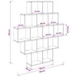 Wall Shelf 14 Compartments Sonoma Oak | HomeAndLiving