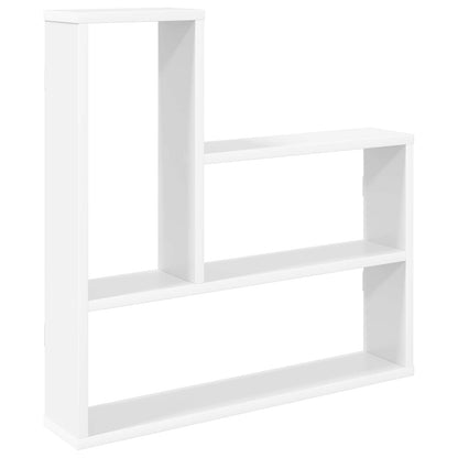 White Wall Shelf 60cm Engineered Wood | HomeAndLiving - 2