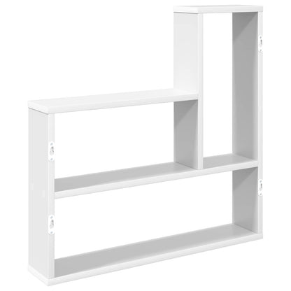 White Wall Shelf 60cm Engineered Wood | HomeAndLiving - 6