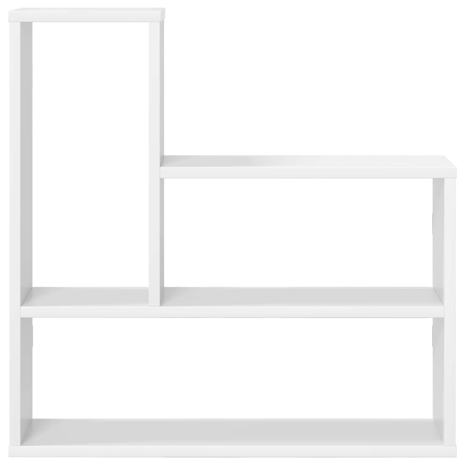 White Wall Shelf 60cm Engineered Wood | HomeAndLiving - 4