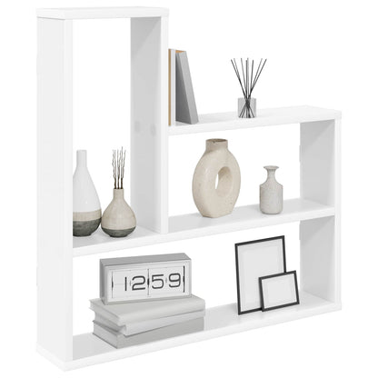 White Wall Shelf 60cm Engineered Wood | HomeAndLiving - 3