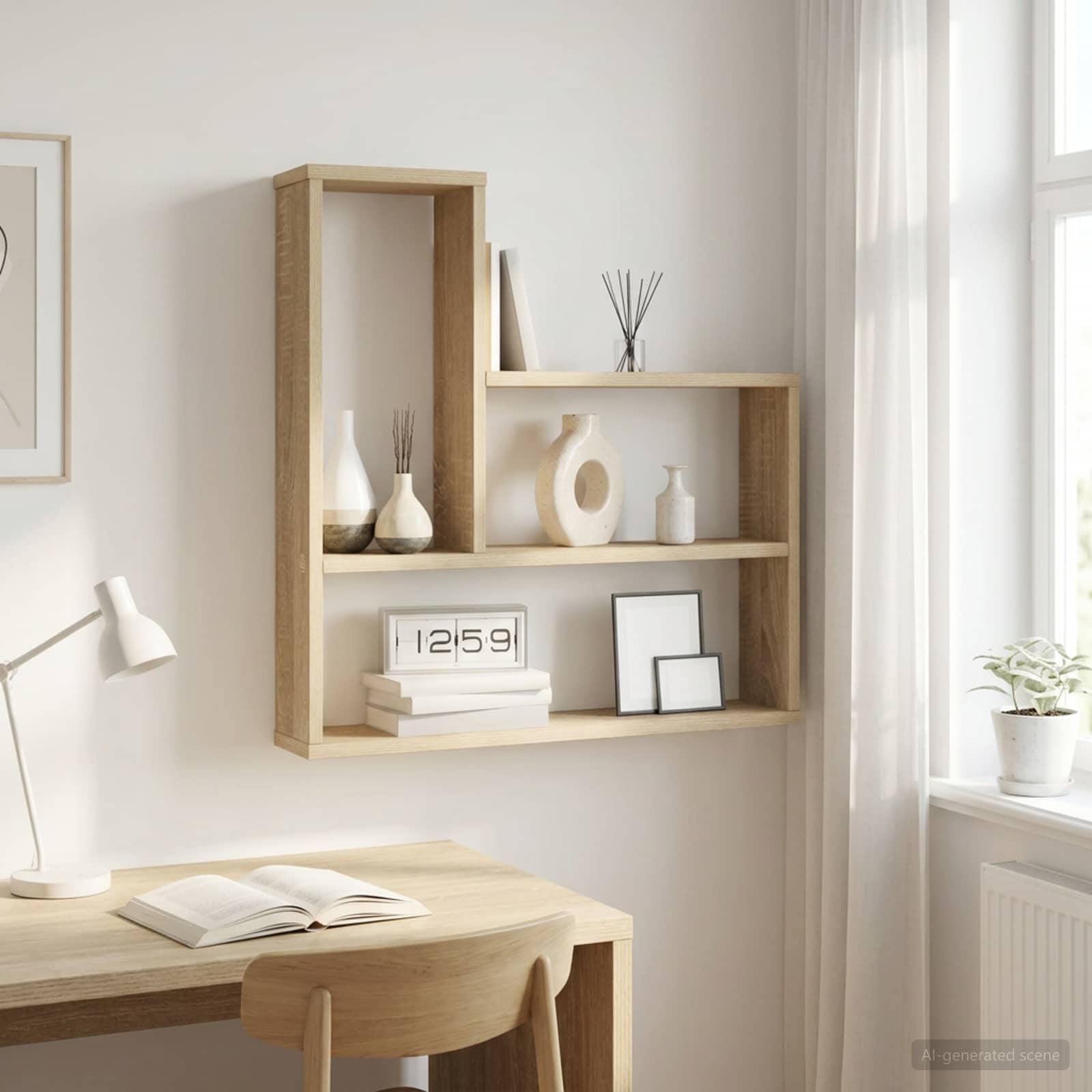 Sonoma Oak Wall Shelf 60cm Engineered Wood | HomeAndLiving