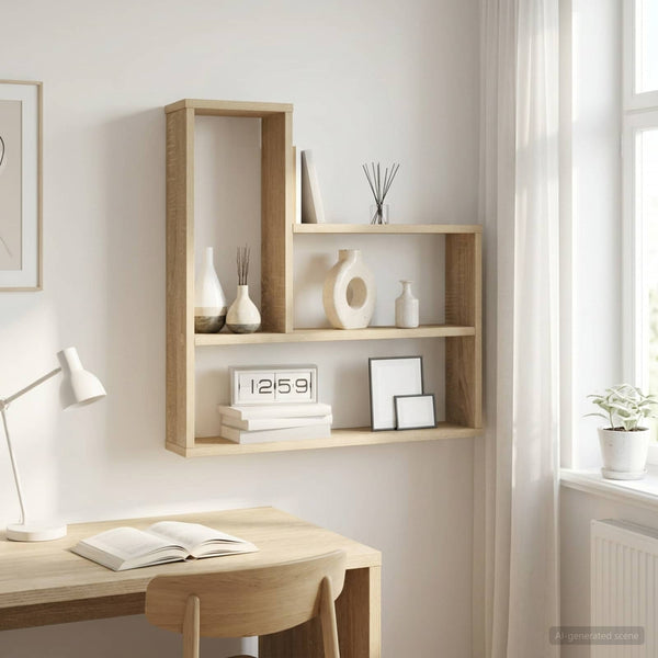  Sonoma Oak Wall Shelf 60cm Engineered Wood | HomeAndLiving