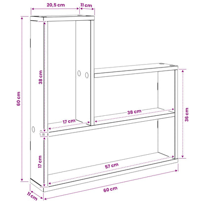 Sonoma Oak Wall Shelf 60cm Engineered Wood | HomeAndLiving - 8