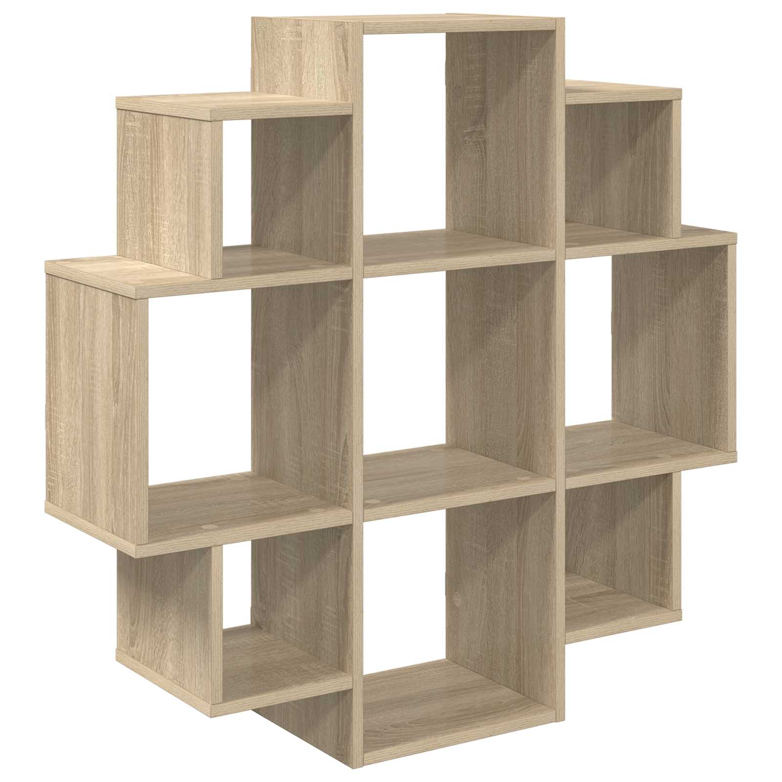 Wall Shelf 9 Compartments Sonoma Oak 90cm | HomeAndLiving - 2