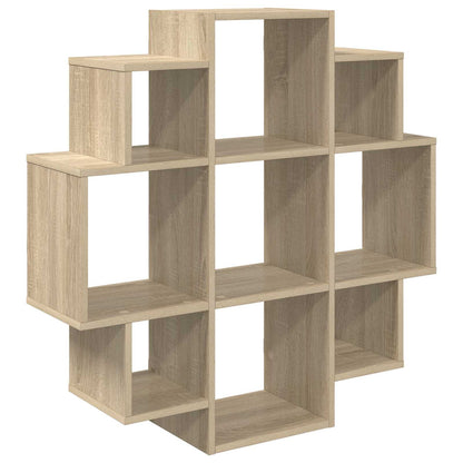 Wall Shelf 9 Compartments Sonoma Oak 90cm | HomeAndLiving - 2