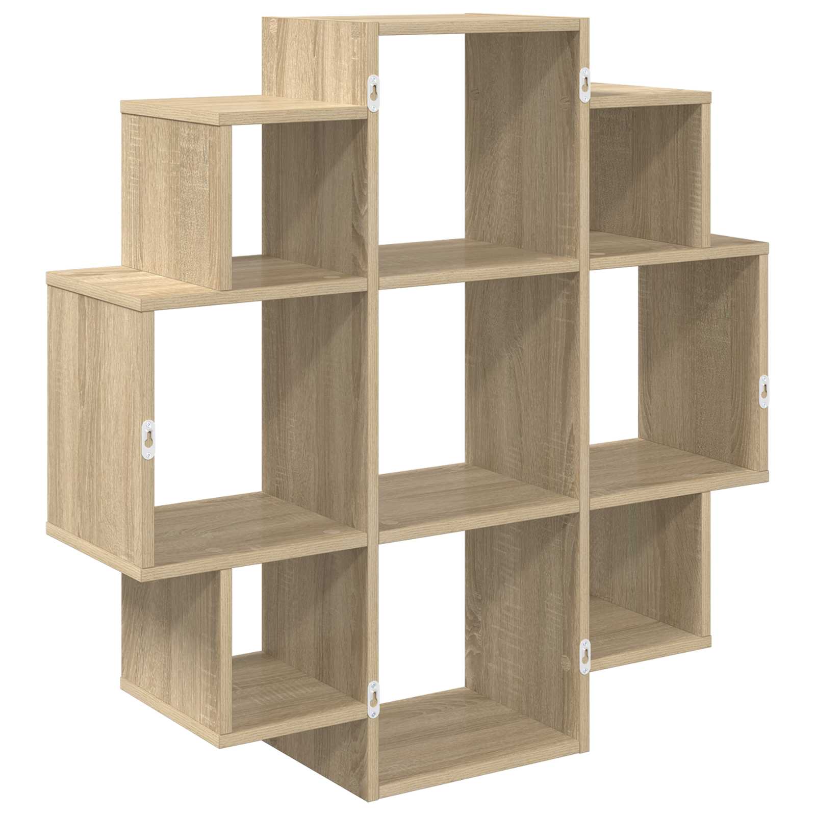 Wall Shelf 9 Compartments Sonoma Oak 90cm | HomeAndLiving - 6