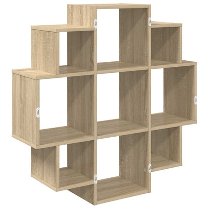 Wall Shelf 9 Compartments Sonoma Oak 90cm | HomeAndLiving - 6