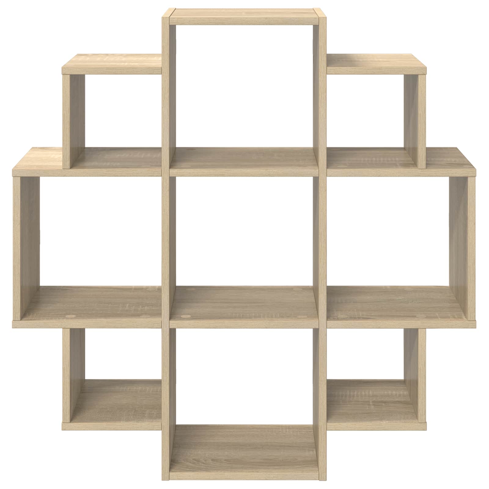Wall Shelf 9 Compartments Sonoma Oak 90cm | HomeAndLiving - 4