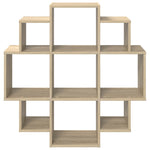 Wall Shelf 9 Compartments Sonoma Oak 90cm | HomeAndLiving