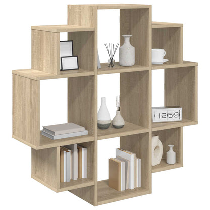 Wall Shelf 9 Compartments Sonoma Oak 90cm | HomeAndLiving - 3