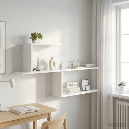 White Wall Shelf 122cm Engineered Wood | HomeAndLiving