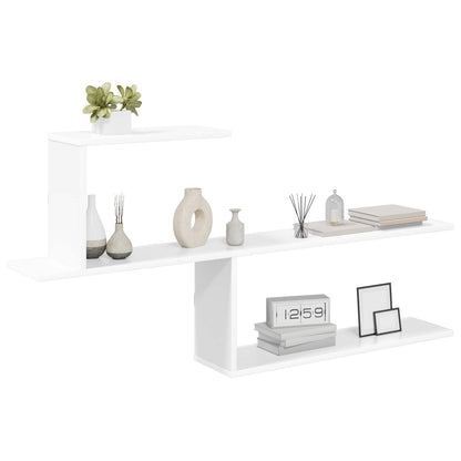 White Wall Shelf 122cm Engineered Wood | HomeAndLiving - 3