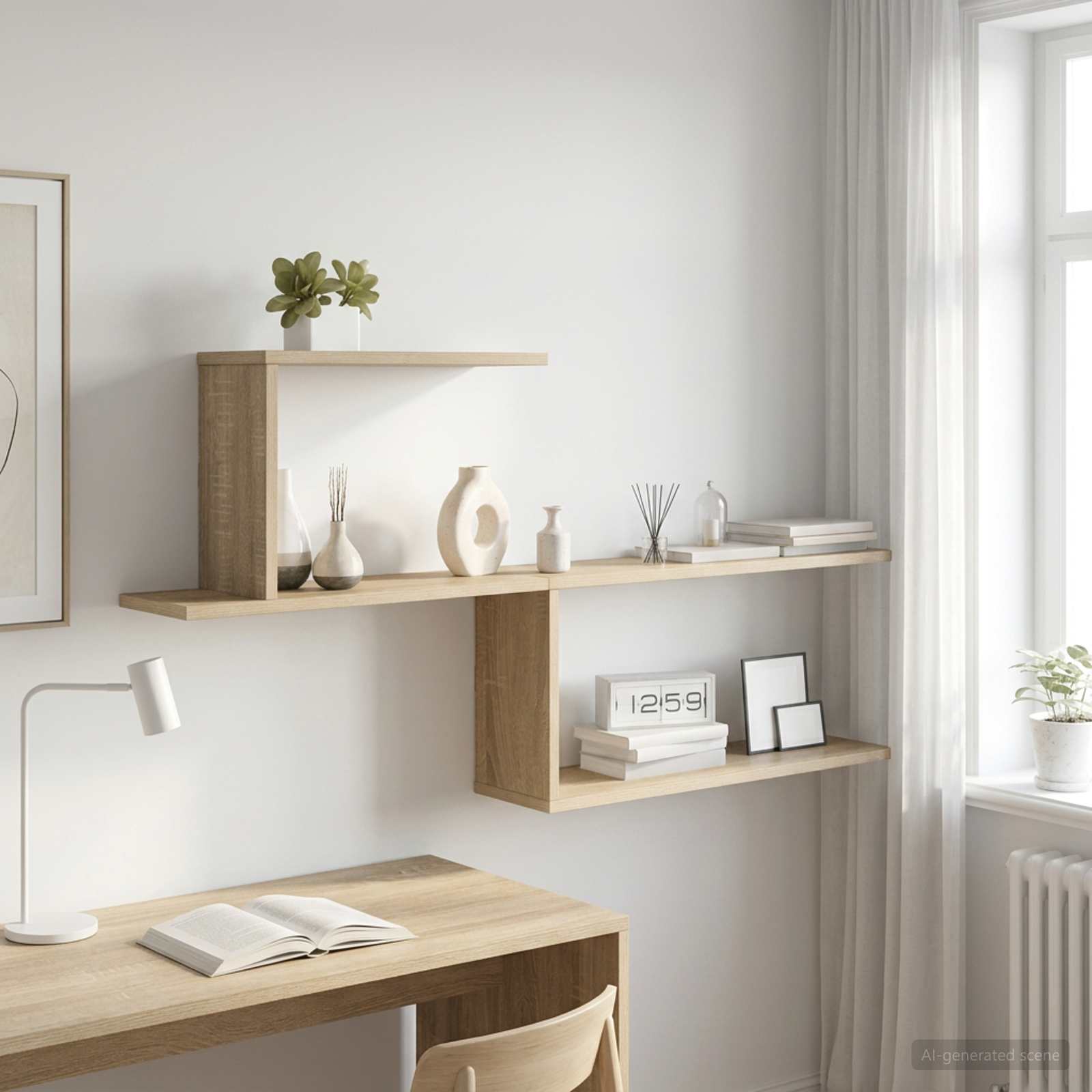 Wall Shelf Sonoma Oak 122cm Engineered Wood | HomeAndLiving