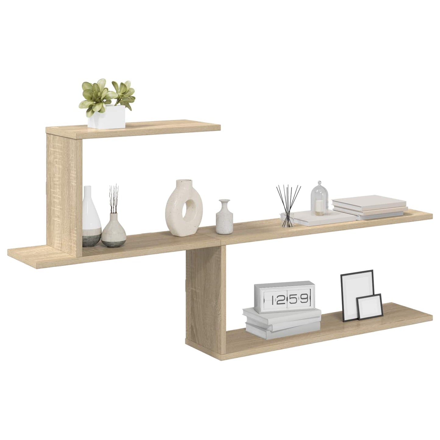 Wall Shelf Sonoma Oak 122cm Engineered Wood | HomeAndLiving - 3