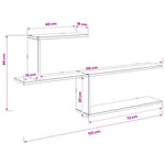 Wall Shelf Sonoma Oak 122cm Engineered Wood | HomeAndLiving