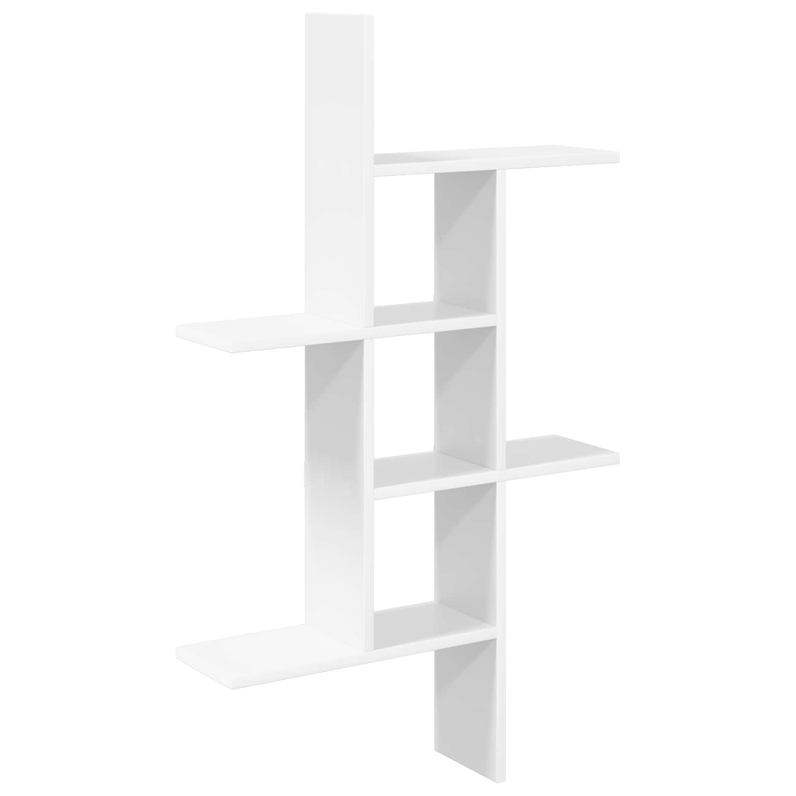 White Wall Shelf 5 Tier Engineered Wood | HomeAndLiving - 2