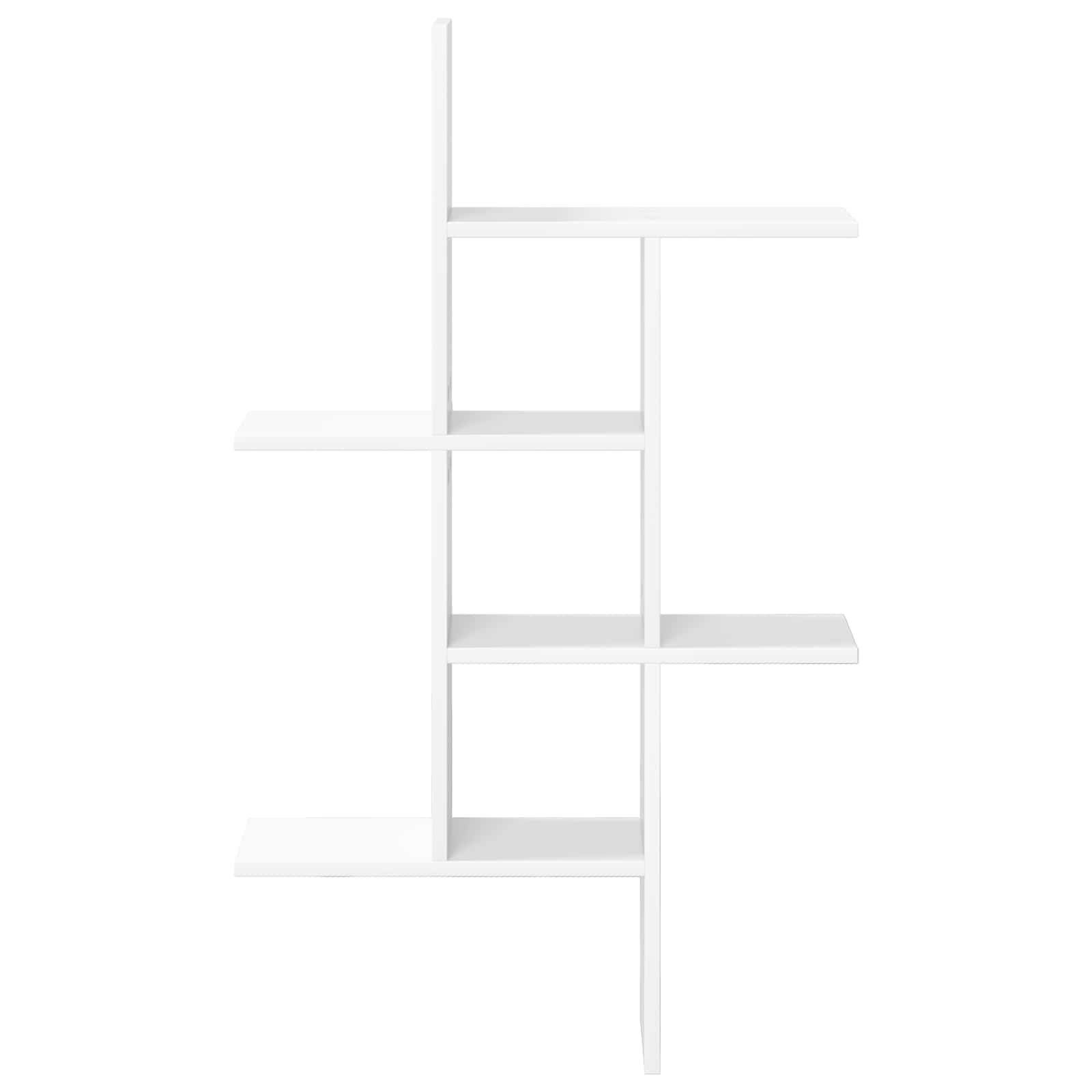 White Wall Shelf 5 Tier Engineered Wood | HomeAndLiving - 4