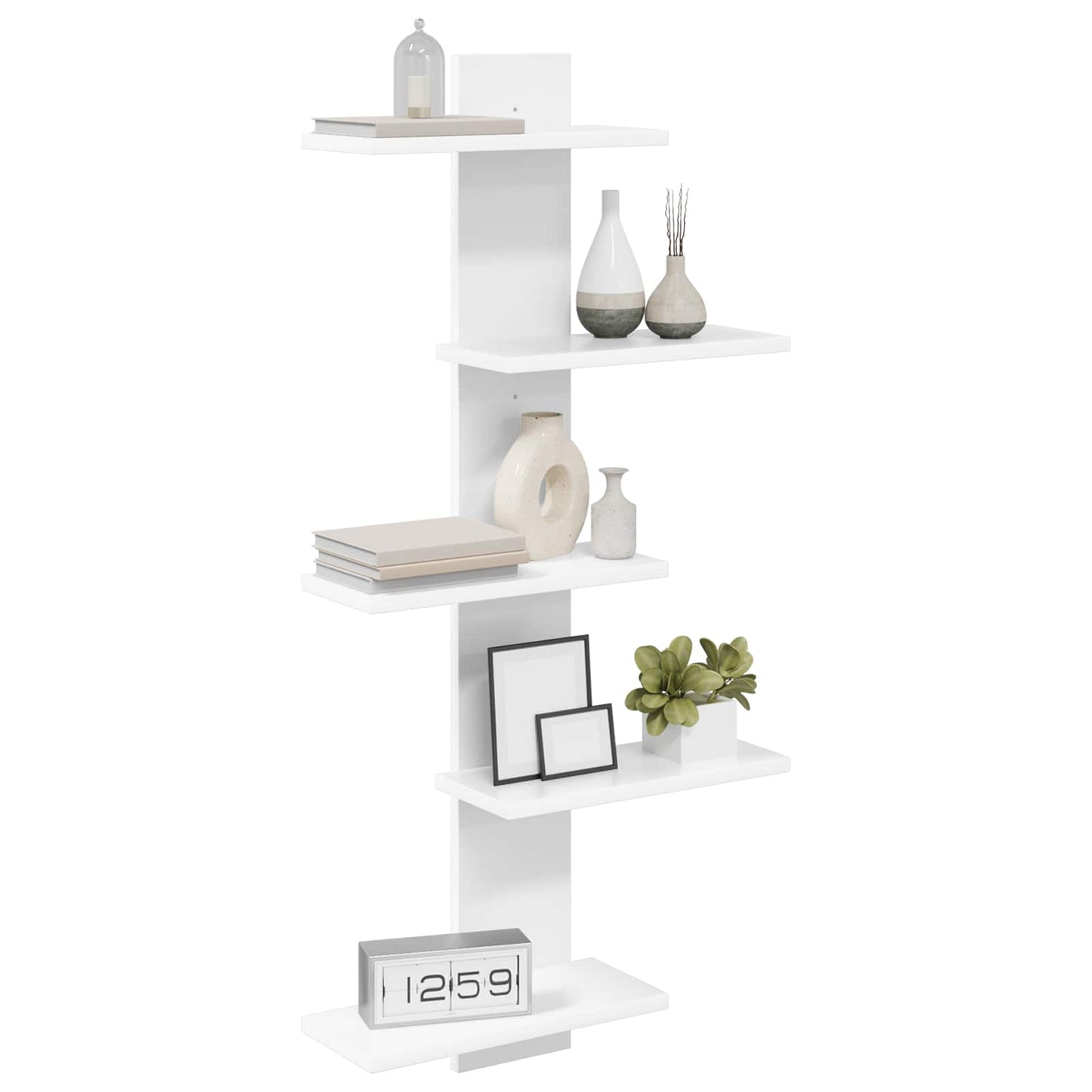 White Floating Wall Shelf 101cm Engineered Wood | HomeAndLiv - 3