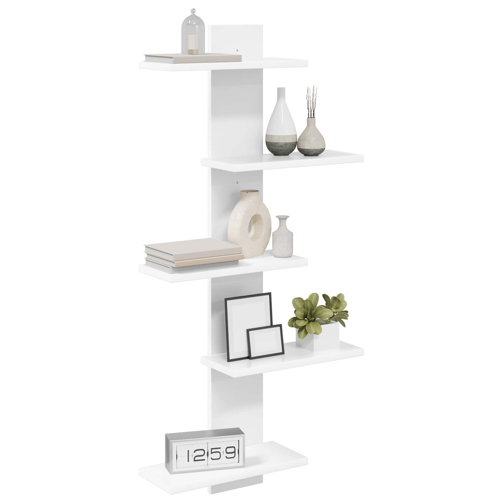 White Floating Wall Shelf 101cm Engineered Wood | HomeAndLiv - 3