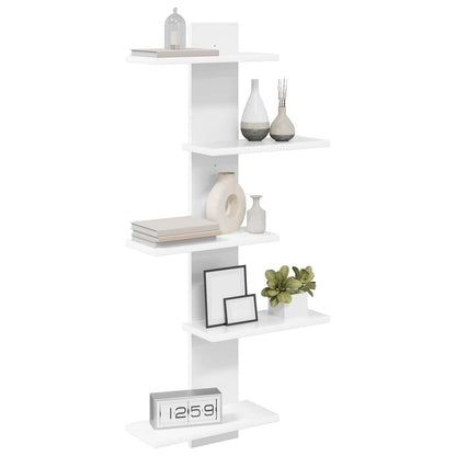 White Floating Wall Shelf 101cm Engineered Wood | HomeAndLiv - 3